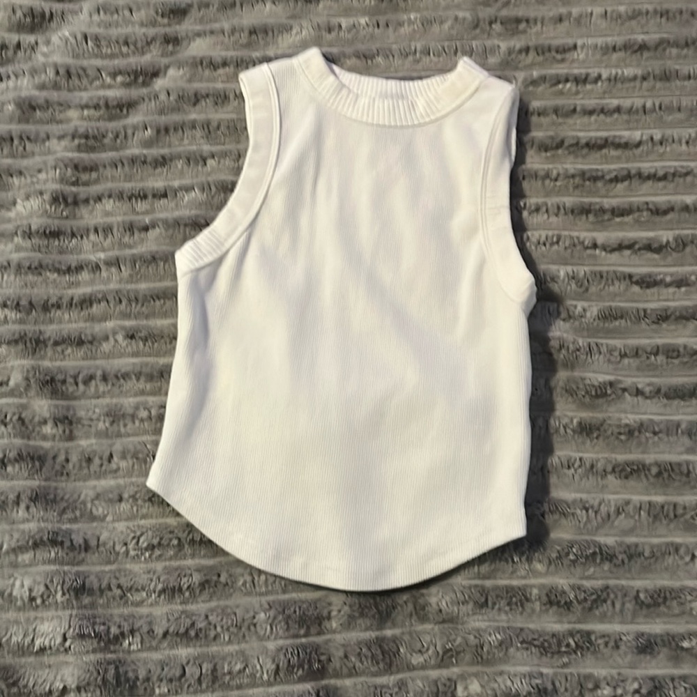 cute basic white crop women